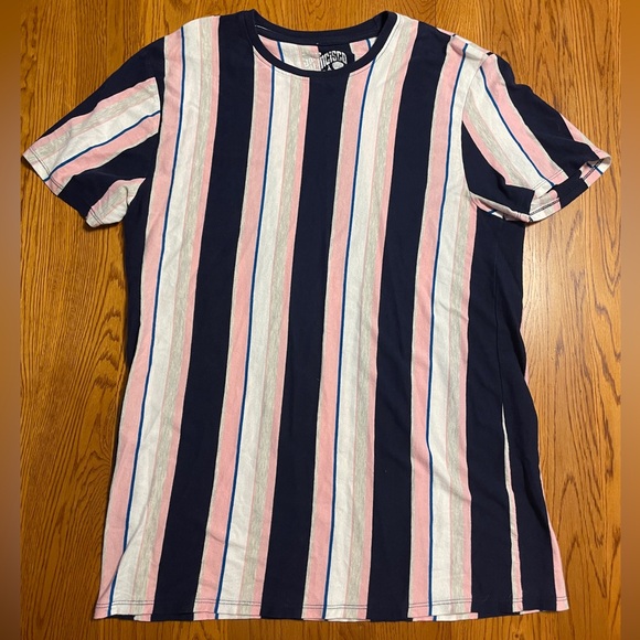 Bundle of THREE San Francisco Work Shirts vertical striped tees size L - Picture 3 of 11